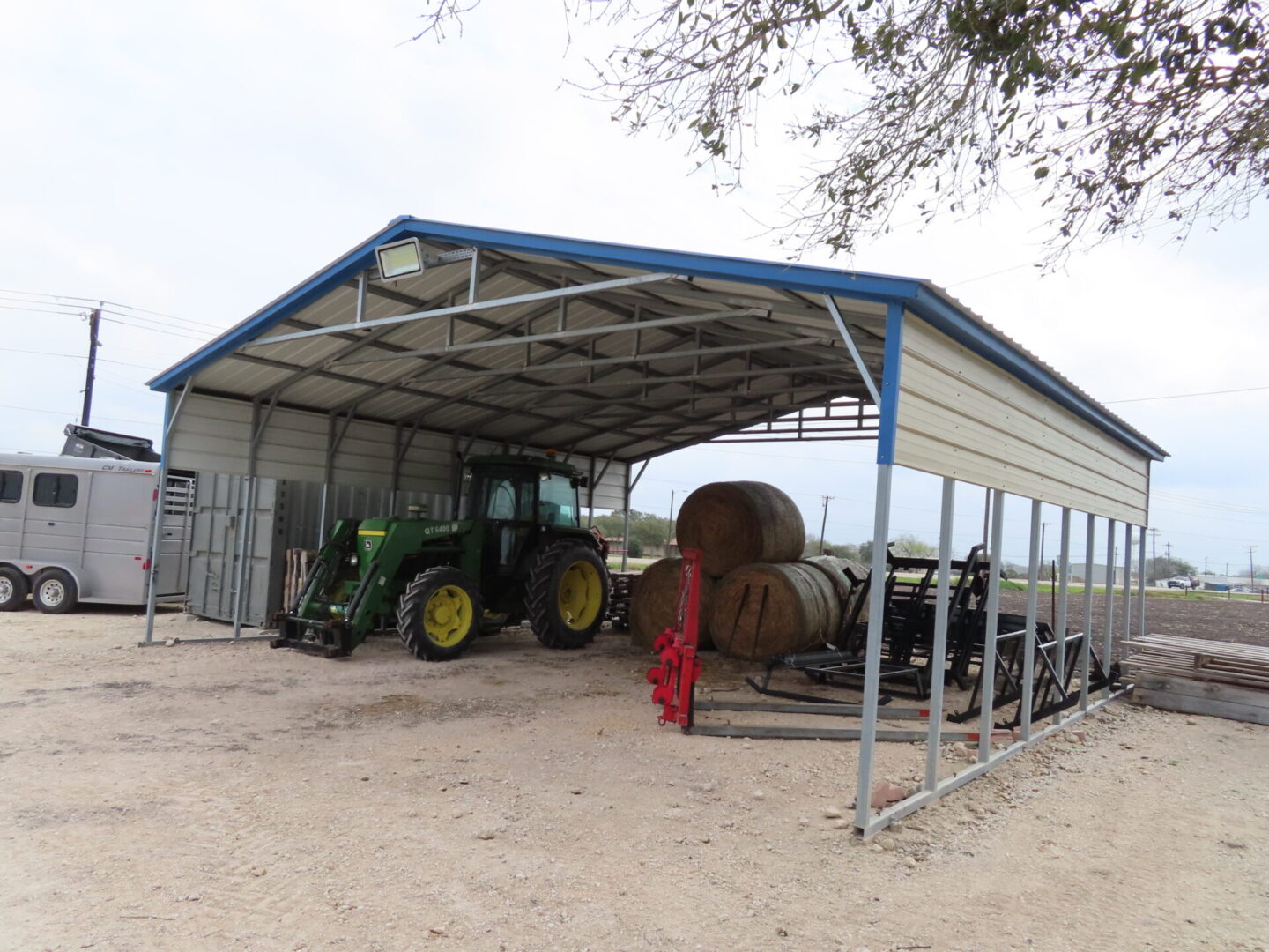 Metal carport for sale at McWha Fischer Trailer Sales